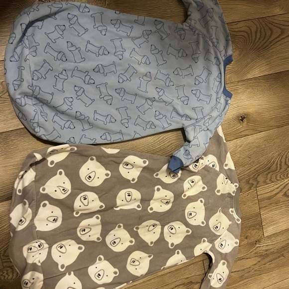 Set of 2 Cozy Bear Print Kids sleep sacks - Blue and Gray - Picture 4 of 4